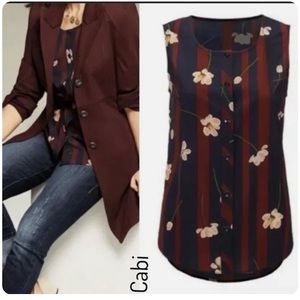 CAbi Style 3600 Scroll Sleeveless Top Woman Size Medium